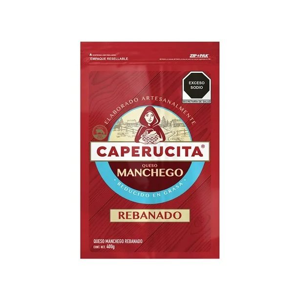 Queso manchego Caperucita rebanado reducido en grasa 400 g