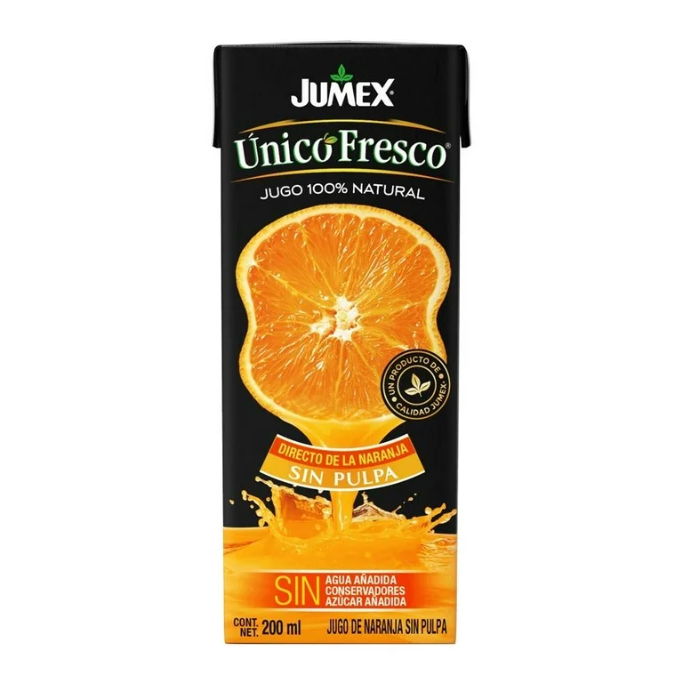 Jugo Jumex Único Fresco de naranja sin pulpa 200 ml