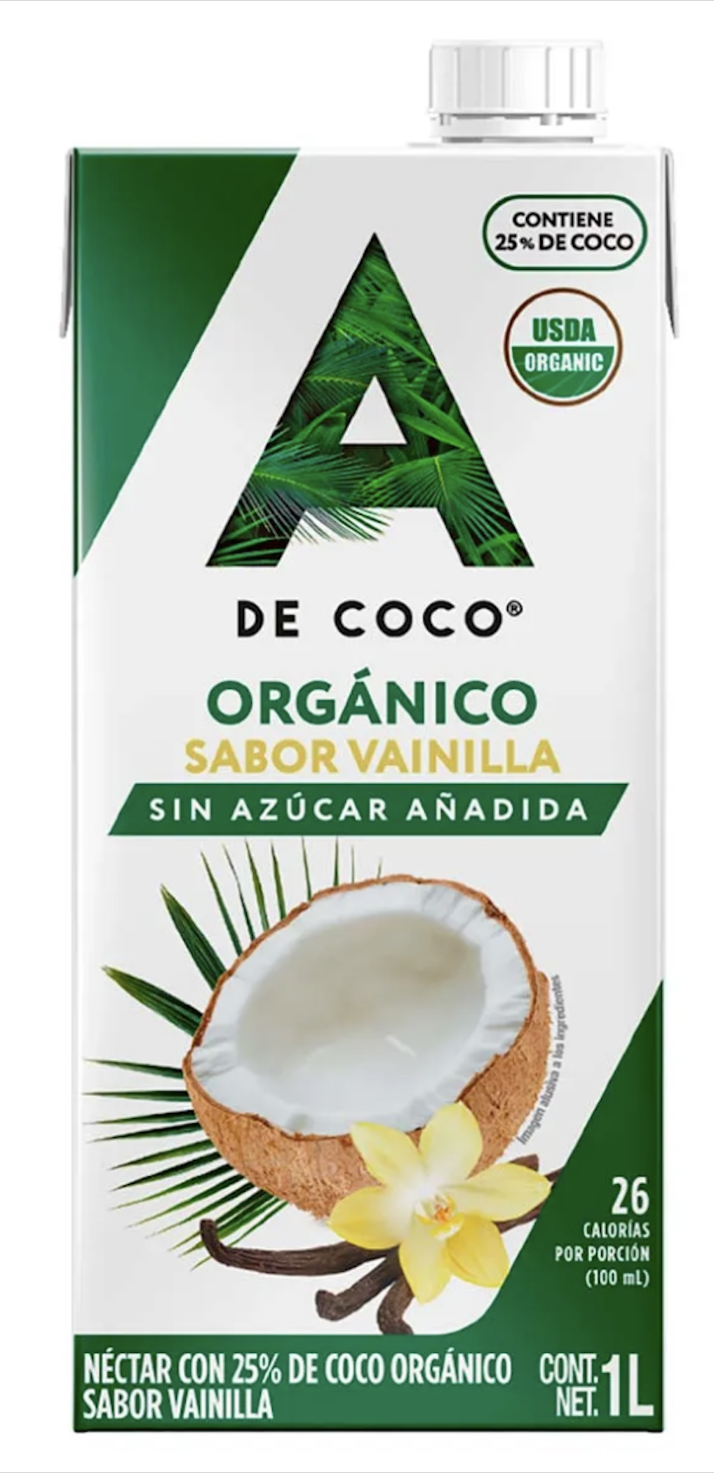Néctar de coco A de Coco orgánico vainilla 1 L