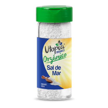 Sal con Ajo Utopia Orgánico Frasco de Vidrio 135g