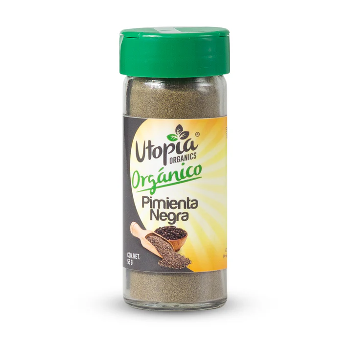 Pimienta Negra Utopia Orgánica Frasco de Vidrio 55g