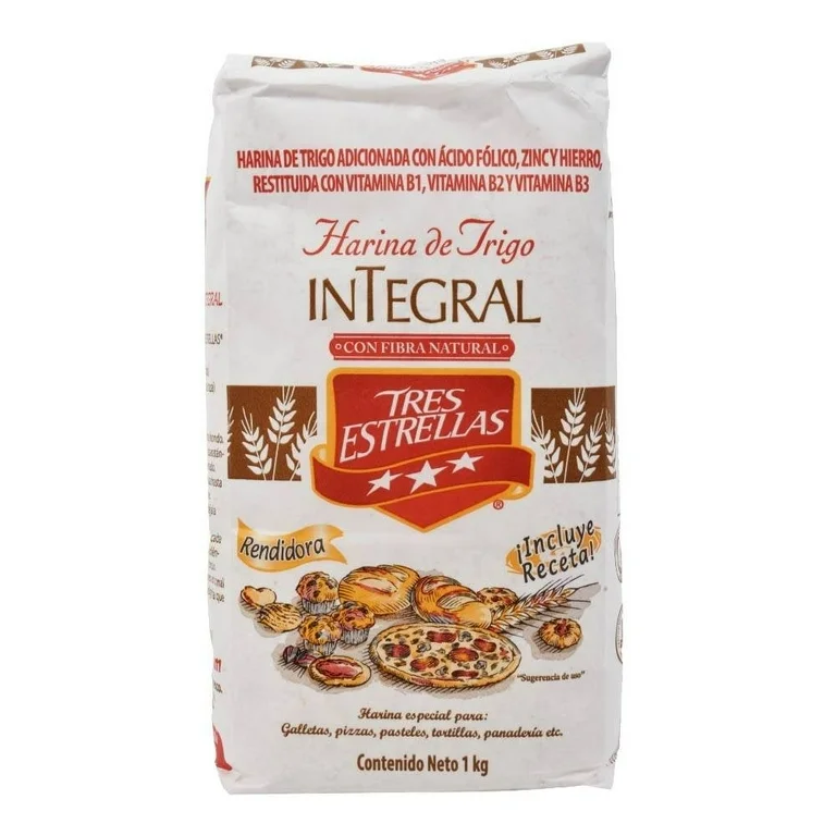 Harina de trigo Integral Tres Estrellas 1kg