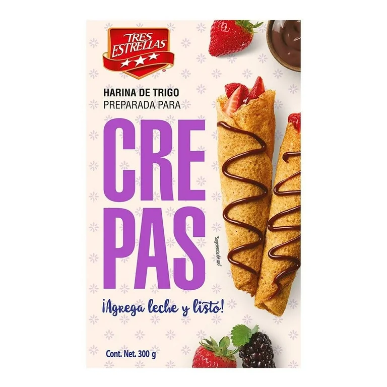 Harina para preparar crepas Tres Estrellas 300 g