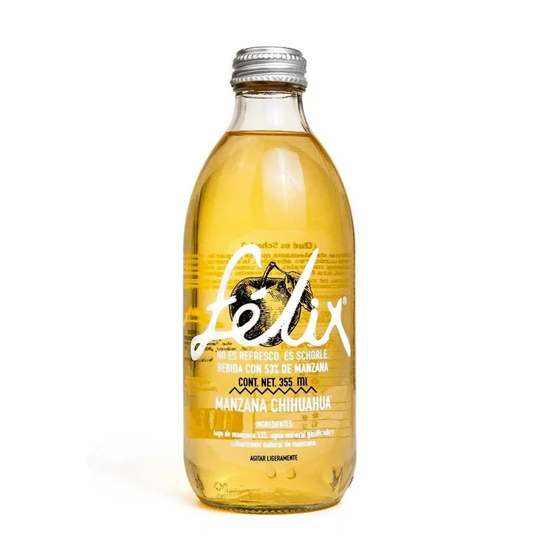 Agua mineral Félix schorle sabor manzana Chihuahua de 355ml