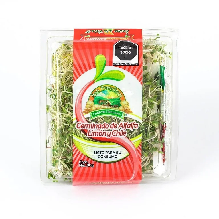 Germinado de alfalfa limón y chile San Francisco Cultivos Naturales 80 g