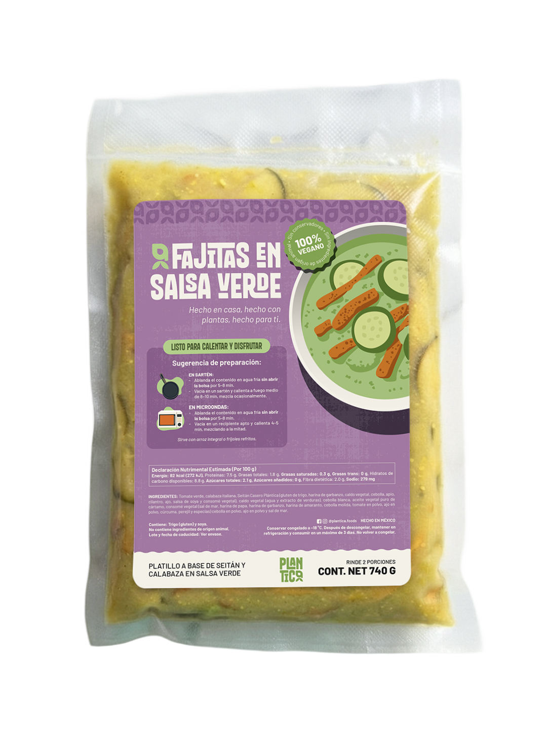 Fajitas en salsa verde