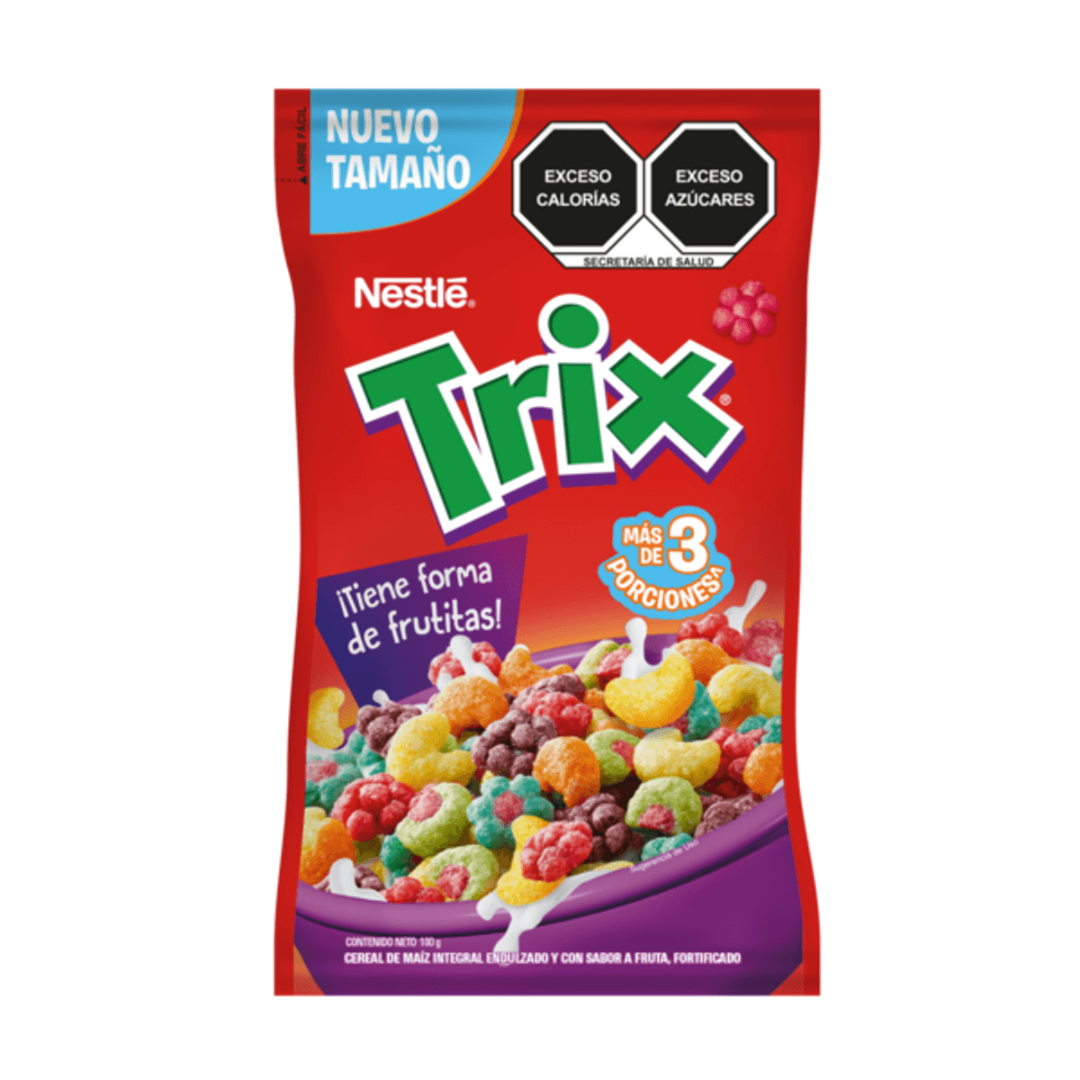 Cereal Trix de Maiz integral endulzado y con sabor fruta