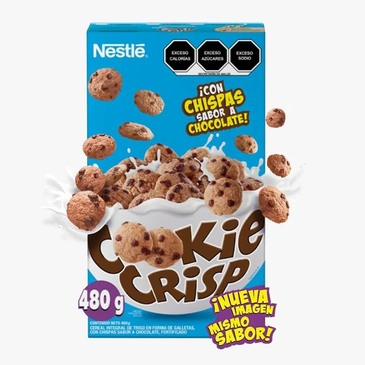 Cereal Cookie Crisp con chispas sabor a chocolate