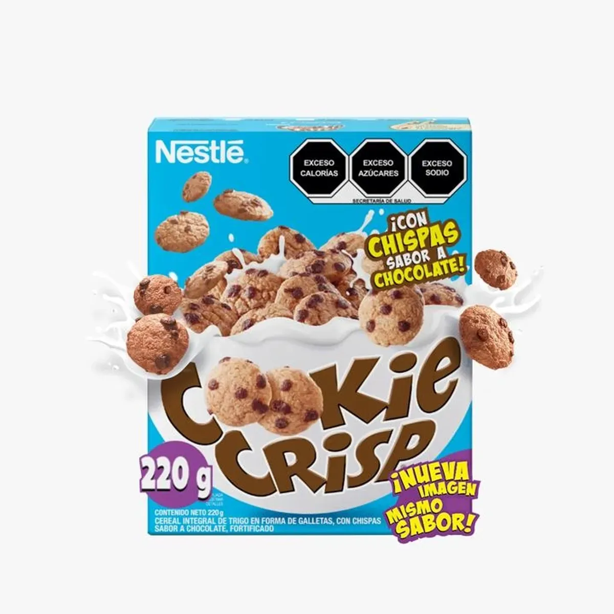 Cereal Cookie Crisp con chispas sabor a chocolate