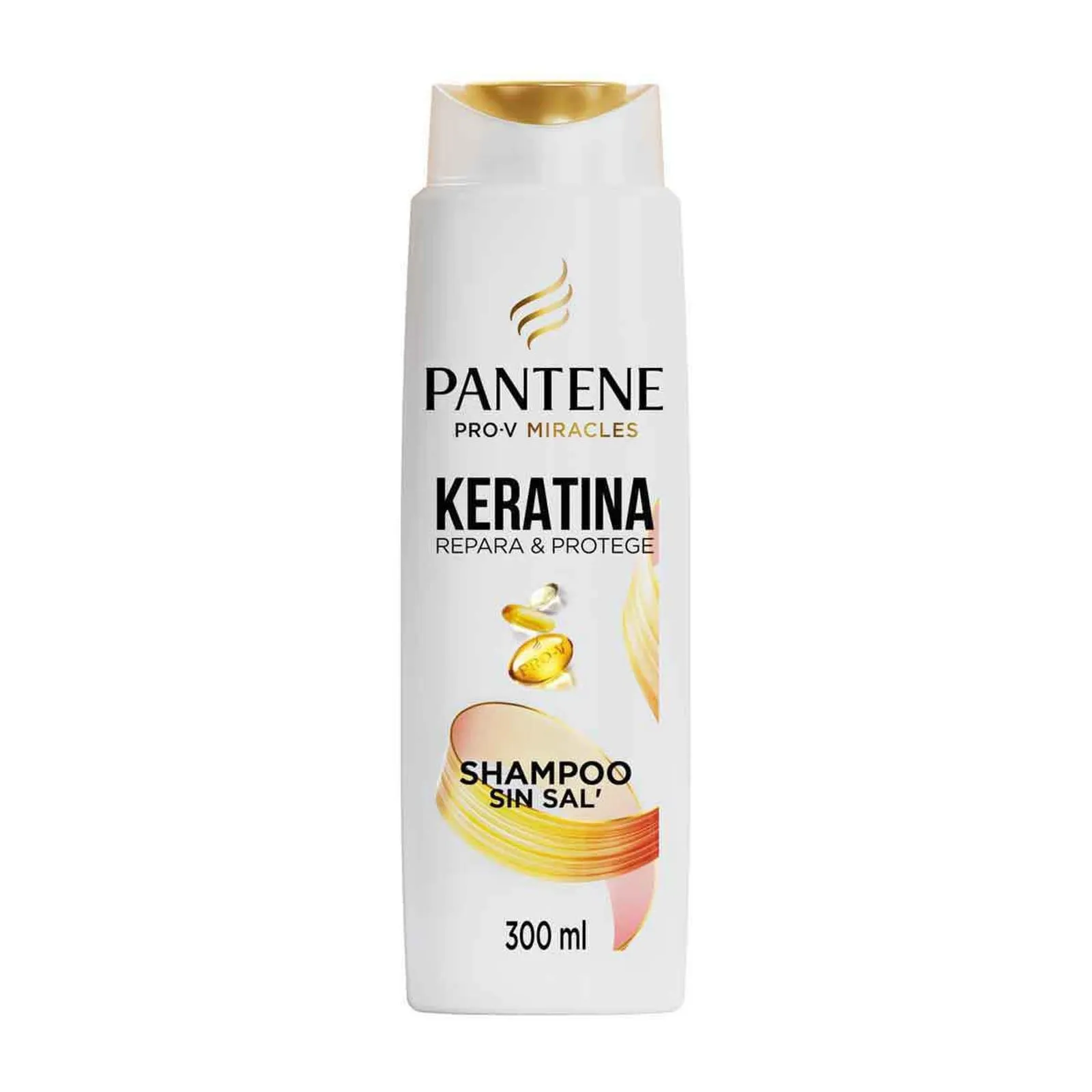 Shampoo sin sal' cabello seco Pantene Keratina con Pro Vitamina